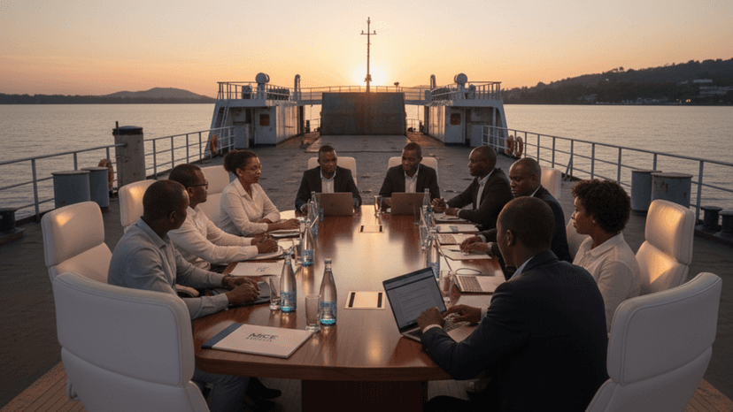 Boardroom cruise on Lake Victoria