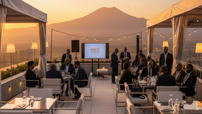 Rooftop conference venue overlooking Nairobi skyline