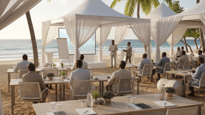 Beachside conference venue on the Kenyan coast
