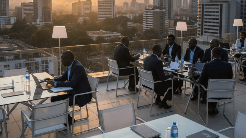 Rooftop venue overlooking Westlands Nairobi at sunset